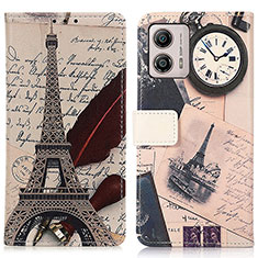 Leather Case Stands Fashionable Pattern Flip Cover Holder D02Y for Motorola Moto G53 5G Mixed