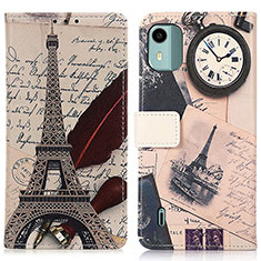 Leather Case Stands Fashionable Pattern Flip Cover Holder D02Y for Nokia C12 Pro Mixed