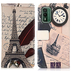 Leather Case Stands Fashionable Pattern Flip Cover Holder D02Y for Nokia XR21 Mixed