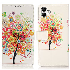 Leather Case Stands Fashionable Pattern Flip Cover Holder D02Y for Samsung Galaxy F04 Colorful