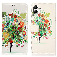 Leather Case Stands Fashionable Pattern Flip Cover Holder D02Y for Samsung Galaxy M04 Green