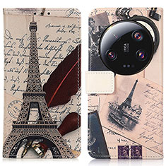 Leather Case Stands Fashionable Pattern Flip Cover Holder D02Y for Xiaomi Mi 13 Ultra 5G Mixed