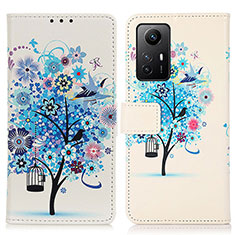 Leather Case Stands Fashionable Pattern Flip Cover Holder D02Y for Xiaomi Redmi Note 12S Blue