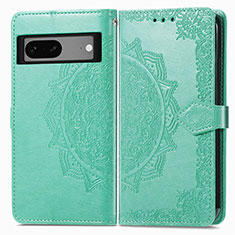 Leather Case Stands Fashionable Pattern Flip Cover Holder for Google Pixel 7 5G Green