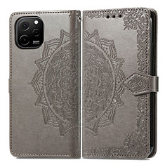 Leather Case Stands Fashionable Pattern Flip Cover Holder for Huawei Enjoy 50z Gray