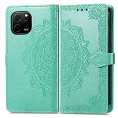 Leather Case Stands Fashionable Pattern Flip Cover Holder for Huawei Enjoy 50z Green