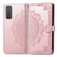 Leather Case Stands Fashionable Pattern Flip Cover Holder for Huawei Honor 10X Lite Rose Gold