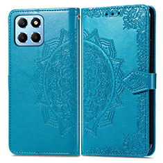 Leather Case Stands Fashionable Pattern Flip Cover Holder for Huawei Honor 70 Lite 5G Blue