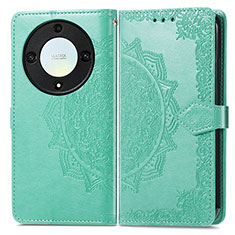 Leather Case Stands Fashionable Pattern Flip Cover Holder for Huawei Honor Magic5 Lite 5G Green