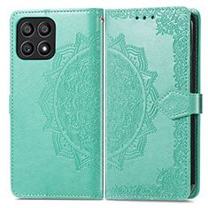 Leather Case Stands Fashionable Pattern Flip Cover Holder for Huawei Honor X30i Green