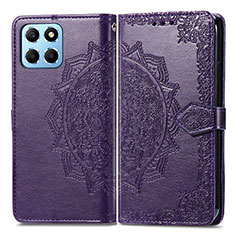 Leather Case Stands Fashionable Pattern Flip Cover Holder for Huawei Honor X6S Purple