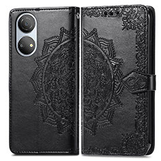 Leather Case Stands Fashionable Pattern Flip Cover Holder for Huawei Honor X7 Black