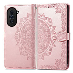 Leather Case Stands Fashionable Pattern Flip Cover Holder for Huawei Nova 10 Rose Gold