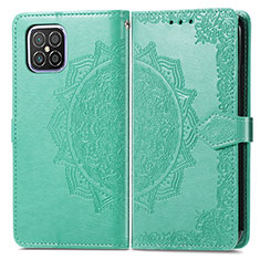 Leather Case Stands Fashionable Pattern Flip Cover Holder for Huawei Nova 8 SE 4G Green