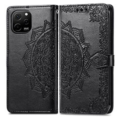 Leather Case Stands Fashionable Pattern Flip Cover Holder for Huawei Nova Y61 Black