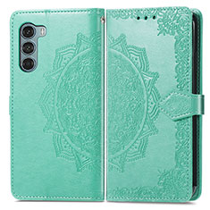 Leather Case Stands Fashionable Pattern Flip Cover Holder for Motorola Moto Edge S30 5G Green