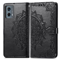 Leather Case Stands Fashionable Pattern Flip Cover Holder for Motorola Moto G 5G (2023) Black