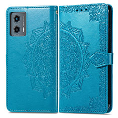 Leather Case Stands Fashionable Pattern Flip Cover Holder for Motorola Moto G 5G (2023) Blue