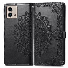 Leather Case Stands Fashionable Pattern Flip Cover Holder for Motorola Moto G Stylus (2023) 4G Black