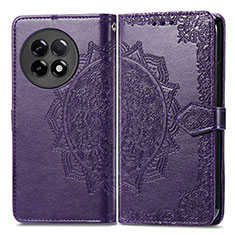 Leather Case Stands Fashionable Pattern Flip Cover Holder for OnePlus 11R 5G Purple