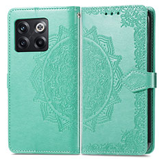 Leather Case Stands Fashionable Pattern Flip Cover Holder for OnePlus Ace Pro 5G Green