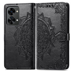 Leather Case Stands Fashionable Pattern Flip Cover Holder for OnePlus Nord 2T 5G Black