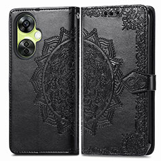 Leather Case Stands Fashionable Pattern Flip Cover Holder for OnePlus Nord CE 3 5G Black