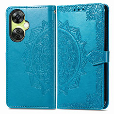 Leather Case Stands Fashionable Pattern Flip Cover Holder for Oppo K11x 5G Blue