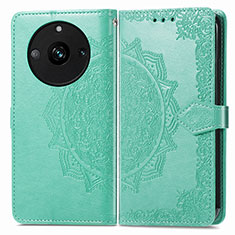 Leather Case Stands Fashionable Pattern Flip Cover Holder for Realme 11 Pro 5G Green