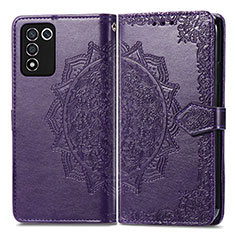 Leather Case Stands Fashionable Pattern Flip Cover Holder for Realme 9 SE 5G Purple