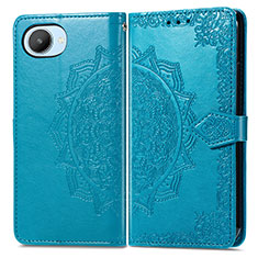 Leather Case Stands Fashionable Pattern Flip Cover Holder for Realme C30s Blue