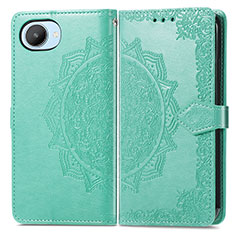 Leather Case Stands Fashionable Pattern Flip Cover Holder for Realme C30s Green