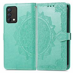 Leather Case Stands Fashionable Pattern Flip Cover Holder for Realme GT Master 5G Green