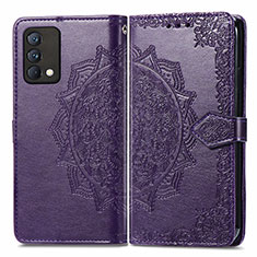 Leather Case Stands Fashionable Pattern Flip Cover Holder for Realme GT Master 5G Purple