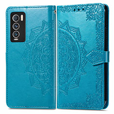 Leather Case Stands Fashionable Pattern Flip Cover Holder for Realme GT Master Explorer 5G Blue