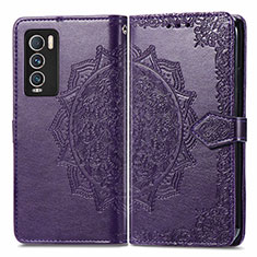 Leather Case Stands Fashionable Pattern Flip Cover Holder for Realme GT Master Explorer 5G Purple