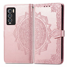 Leather Case Stands Fashionable Pattern Flip Cover Holder for Realme GT Master Explorer 5G Rose Gold