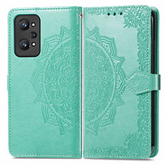 Leather Case Stands Fashionable Pattern Flip Cover Holder for Realme GT Neo2 5G Green