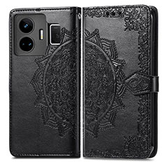 Leather Case Stands Fashionable Pattern Flip Cover Holder for Realme GT Neo5 240W 5G Black