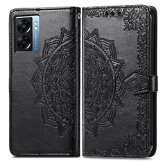Leather Case Stands Fashionable Pattern Flip Cover Holder for Realme Narzo 50 5G Black
