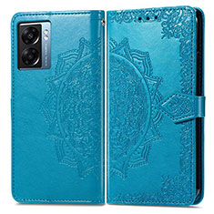 Leather Case Stands Fashionable Pattern Flip Cover Holder for Realme Narzo 50 5G Blue