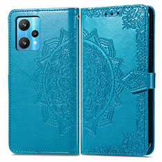 Leather Case Stands Fashionable Pattern Flip Cover Holder for Realme Narzo 50 Pro 5G Blue