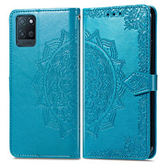 Leather Case Stands Fashionable Pattern Flip Cover Holder for Realme V11s 5G Blue