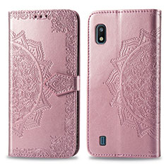 Leather Case Stands Fashionable Pattern Flip Cover Holder for Samsung Galaxy A10 Rose Gold