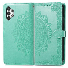 Leather Case Stands Fashionable Pattern Flip Cover Holder for Samsung Galaxy A13 4G Green