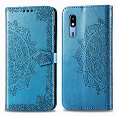 Leather Case Stands Fashionable Pattern Flip Cover Holder for Samsung Galaxy A2 Core A260F A260G Blue