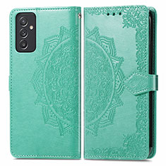 Leather Case Stands Fashionable Pattern Flip Cover Holder for Samsung Galaxy A55 5G Green