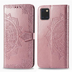 Leather Case Stands Fashionable Pattern Flip Cover Holder for Samsung Galaxy M60s Rose Gold