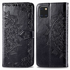 Leather Case Stands Fashionable Pattern Flip Cover Holder for Samsung Galaxy Note 10 Lite Black