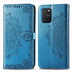 Leather Case Stands Fashionable Pattern Flip Cover Holder for Samsung Galaxy S10 Lite Blue